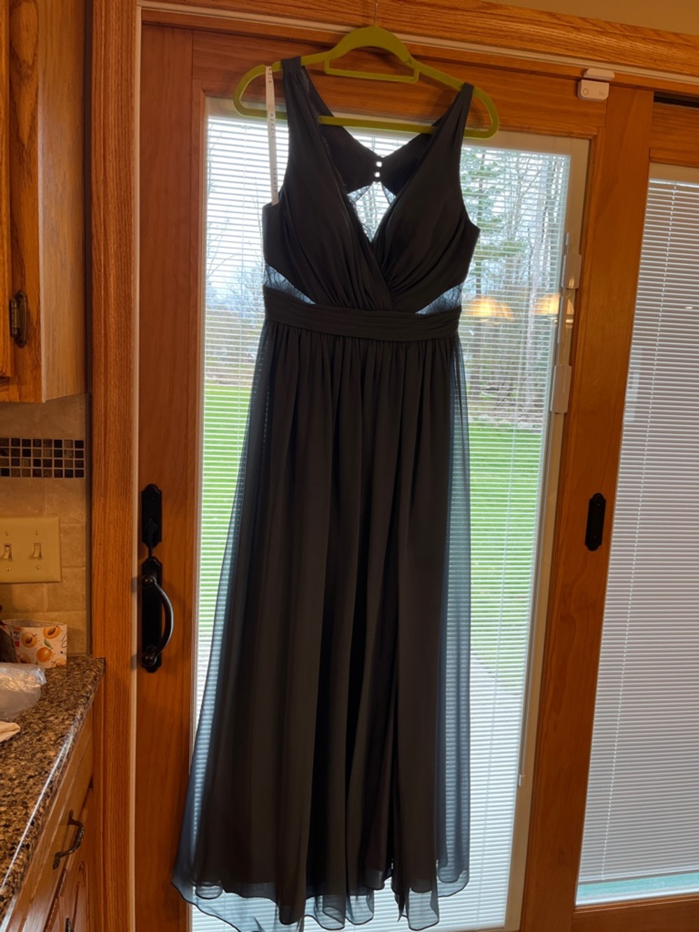 Elegant Black Sleeveless Maxi Dress with V-Neck. Great for prom.